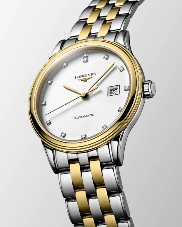 Longines,Flagship 30mm,30mm,Stainless Steel,White,Automatic,Date,40hours,L4,L4.374.3.27.7