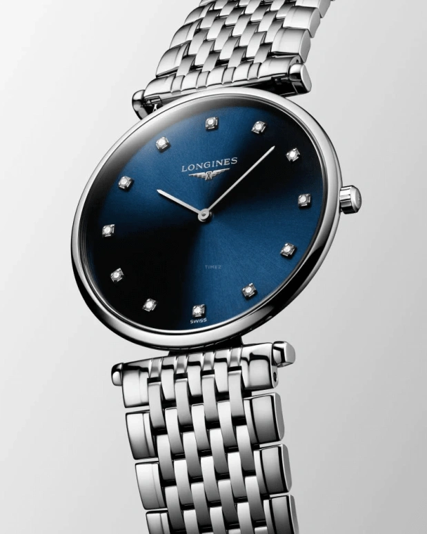 Longines,Elegant 33mm,33mm,Stainless Steel,Blue,Quartz,In-house Caliber,Sapphire,L4,L4.709.4.97.6