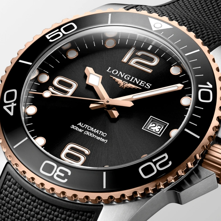 Longines,HydroConquest 43mm,43mm,Ceramic,Stainless Steel,Black,Automatic,Date,64hours,L3,L3.782.3.58.9