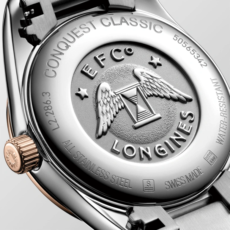 Longines,Conquest Classic 29.50mm,29.50mm,Stainless Steel,White,Quartz,Date,Jumping Minutes,L2,L2.286.3.87.7