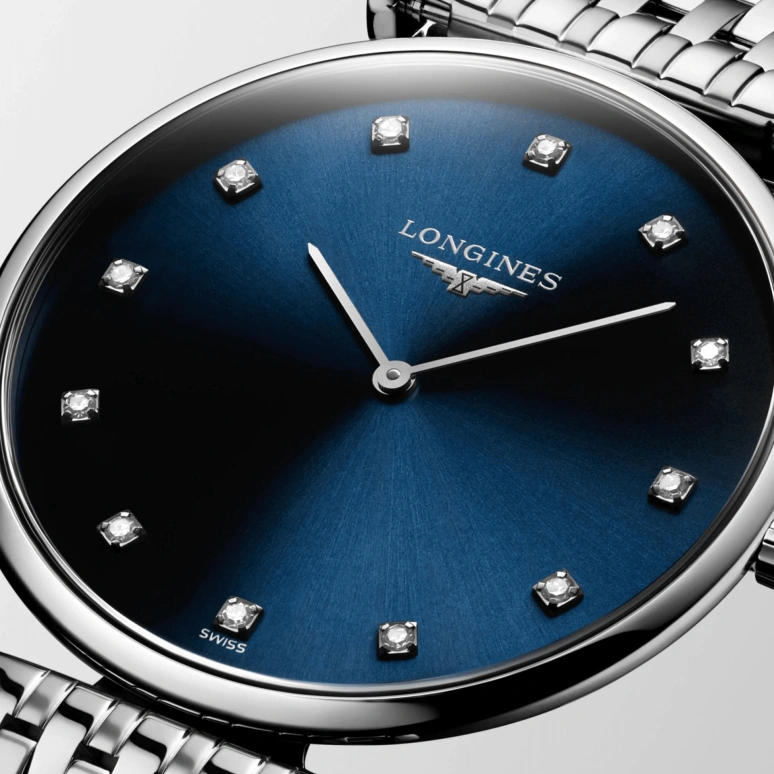 Longines,Elegant 33mm,33mm,Stainless Steel,Blue,Quartz,In-house Caliber,Sapphire,L4,L4.709.4.97.6
