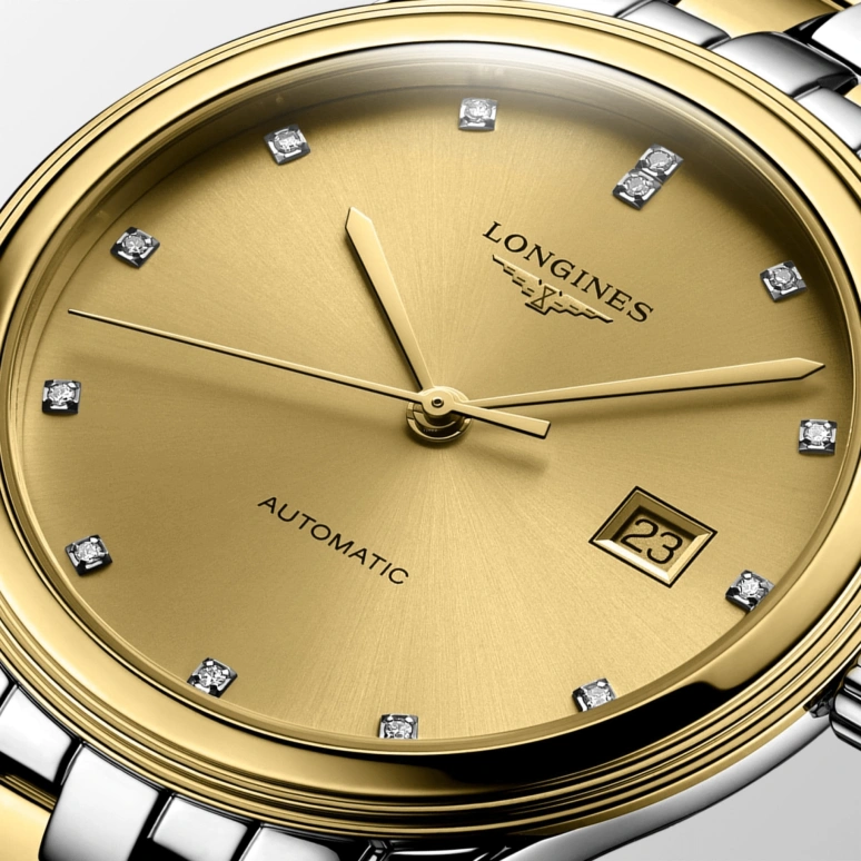 Longines,Flagship 40mm,40mm,Stainless Steel,Champagne,Automatic,Date,64hours,L4,L4.984.3.37.7