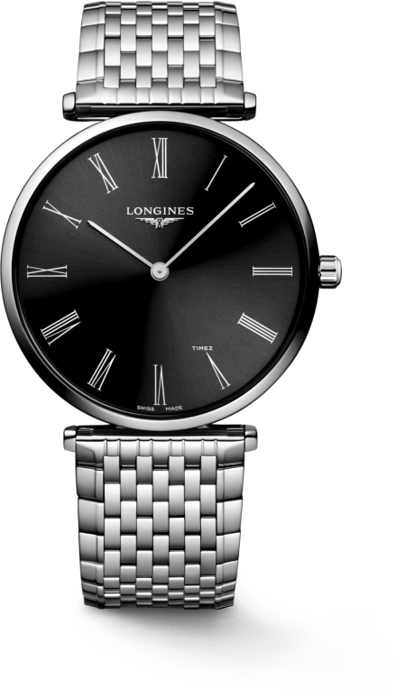 Longines,La Grande Classique 38mm,38mm,Stainless Steel,Black,Quartz,In-house Caliber,Sapphire,Crystal Glass,L4,L4.866.4.51.C