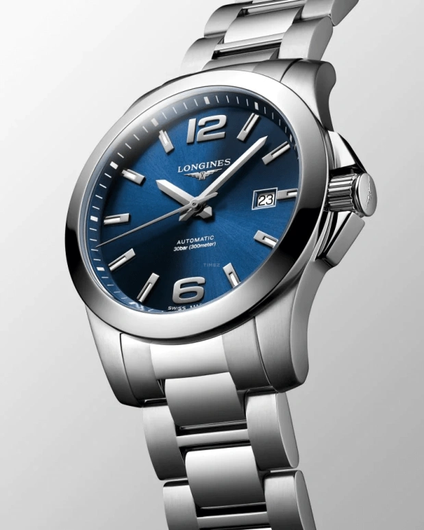 Longines,Conquest 41mm,41mm,Stainless Steel,Blue,Automatic,Day,72hours,L3,L3.777.4.99.6