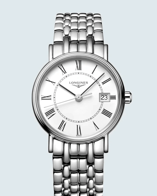 Longines,Presence 30mm,30mm,Stainless Steel,White,Quartz,Date,26280hours,L4,L4.320.4.11.6