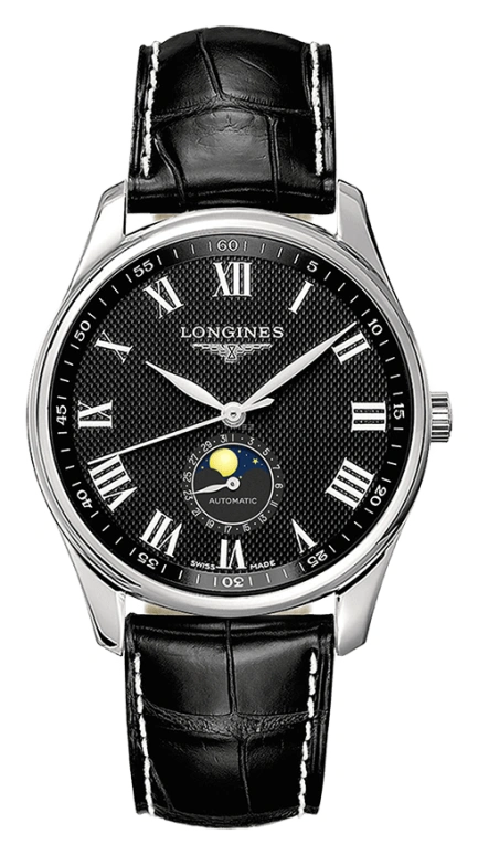 Longines,Master 42mm,42mm,Stainless Steel,Black,Automatic,Moonphase,Date,L2,L2.919.4.51.7
