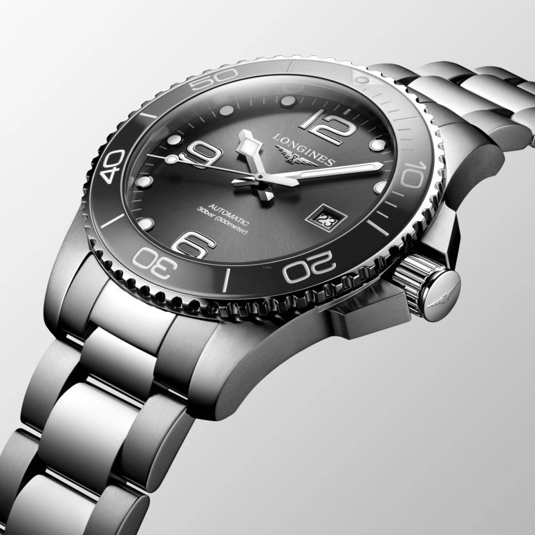 Longines,HydroConquest 43mm,43mm,Stainless Steel,Grey,Automatic,Date,65hours,L3,L3.782.4.76.6
