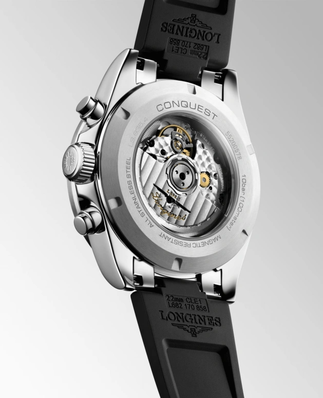 Longines,Sport 42mm,42mm,Stainless Steel,Champagne,Black,Automatic,Chronograph,Anti-magnetic,L3,L3.835.4.32.9