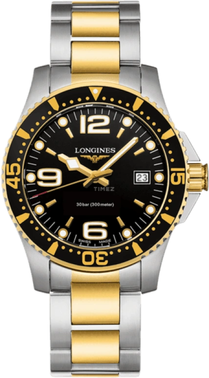Longines,HydroConquest 39mm,39mm,Stainless Steel,Black,Quartz,Date,26280hours,L3,L3.740.3.56.7