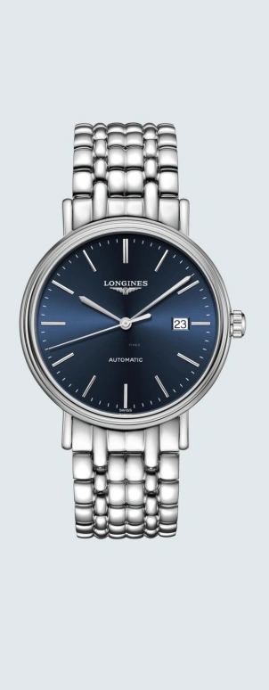 Longines,Presence 40mm,40mm,Stainless Steel,Blue,Automatic,Date,65hours,L4,L4.922.4.92.6
