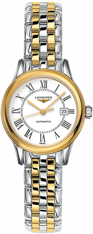 Longines,Flagship 30mm,30mm,Stainless Steel,White,Automatic,Date,40hours,L4,L4.374.3.21.7