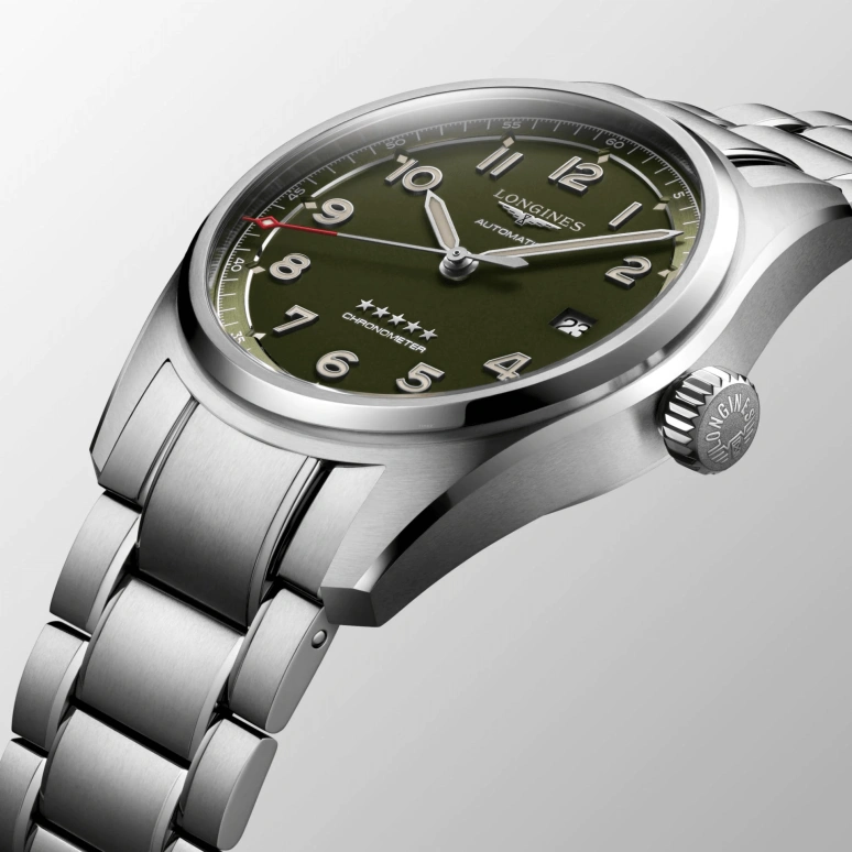 Longines,Spirit 40mm,40mm,Stainless Steel,Green,Automatic,Date,64hours,L3,L3.810.4.03.6