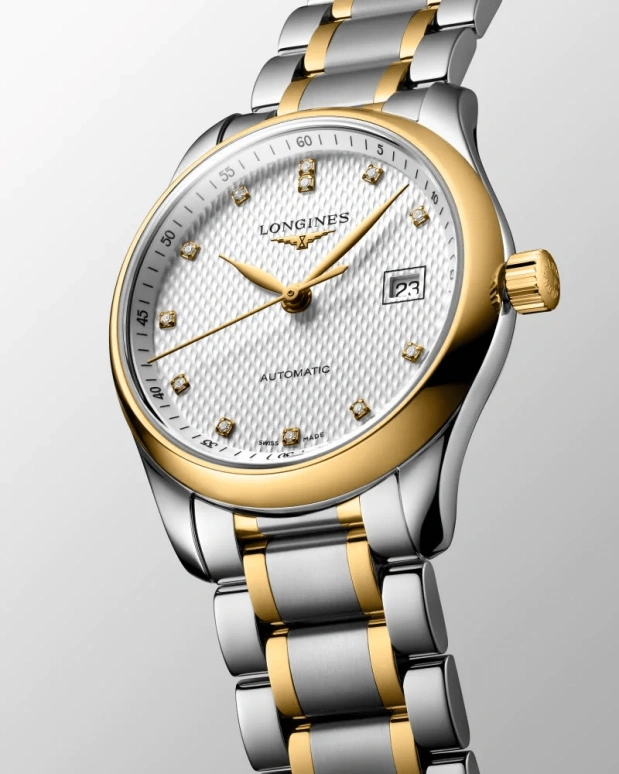Longines,Master 29mm,29mm,Yellow Gold,Stainless Steel,Silver,Automatic,Date,40hours,L2,L2.257.5.77.7