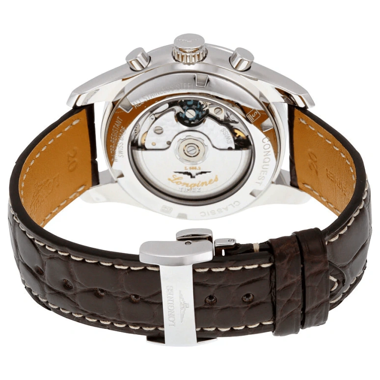 Longines,Conquest Classic 41mm,41mm,Stainless Steel,Silver White,Automatic,Chronograph,Day,L2,L2.786.4.76.3