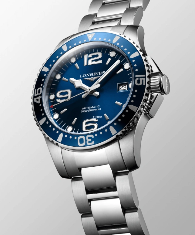 Longines,HydroConquest 39mm,39mm,Stainless Steel,Blue,Automatic,Day,72hours,L3,L3.741.4.96.6