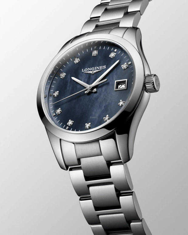 Longines,Conquest Classic 34mm,34mm,Stainless Steel,Black,Quartz,Date,26280hours,L2,L2.386.4.88.6