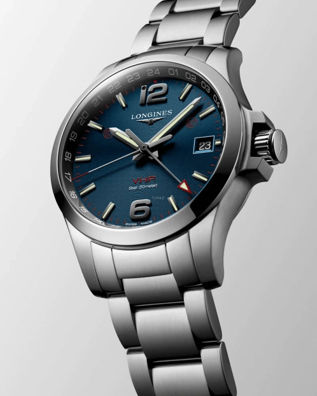 Longines,Conquest V.H.P. 41mm,41mm,Stainless Steel,Blue,Quartz,Date,Connected,L3,L3.718.4.96.6