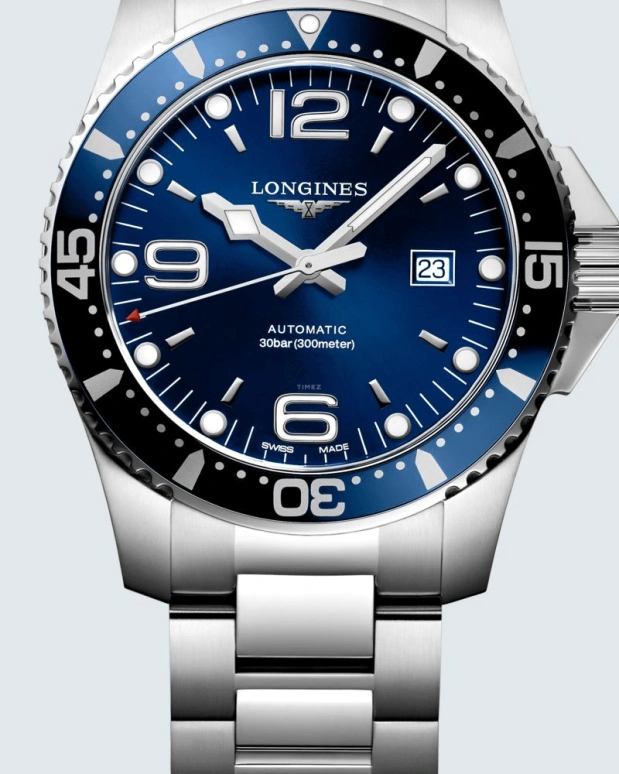 Longines,HydroConquest 44mm,44mm,Stainless Steel,Blue,Automatic,Date,65hours,L3,L3.841.4.96.6