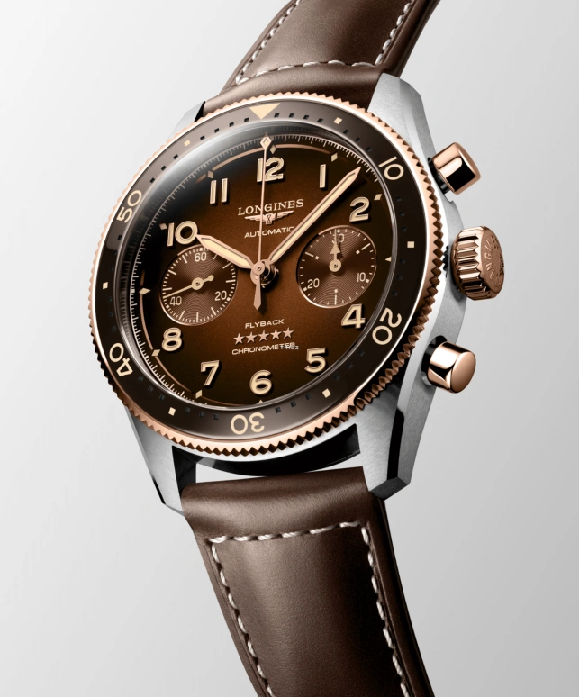 Longines,Spirit 42mm,42mm,Stainless Steel,Brown,Automatic,Chronograph,Flyback,Anti-magnetic,L3,L3.821.5.59.2