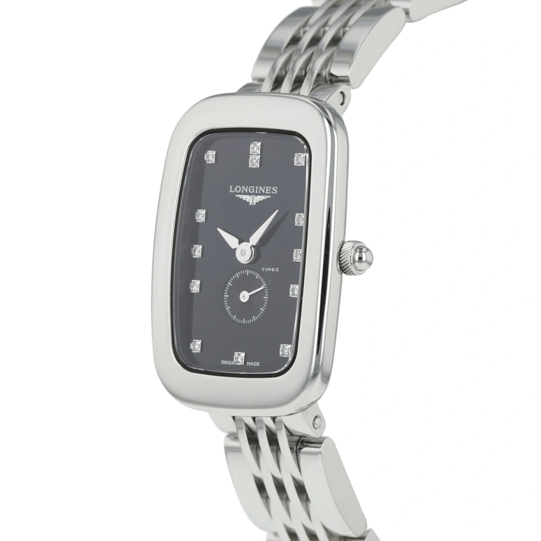 Longines,Equestrian 22x32mm,22x32mm,Stainless Steel,Black,Quartz,In-house Caliber,Sapphire,Crystal Glass,L6,L6.141.4.57.6