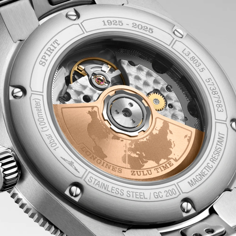 Longines,Spirit 39mm,39mm,Stainless Steel,Pink Gold,Black,Automatic,Day,Dule Time,GMT,Anti-magnetic,65hours,In-house Caliber,L3,L3.803.5.53.6