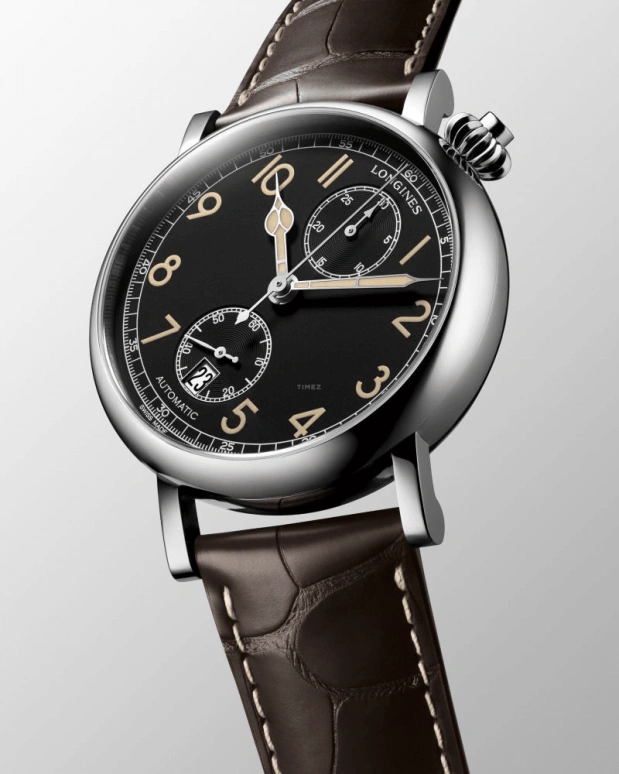 Longines,Heritage Classic 41mm,41mm,Stainless Steel,Black,Automatic,Chronograph,Monopoussoir,Date,Power Reserve Indicator,54hours,In-house Caliber,L2,L2.812.4.53.2