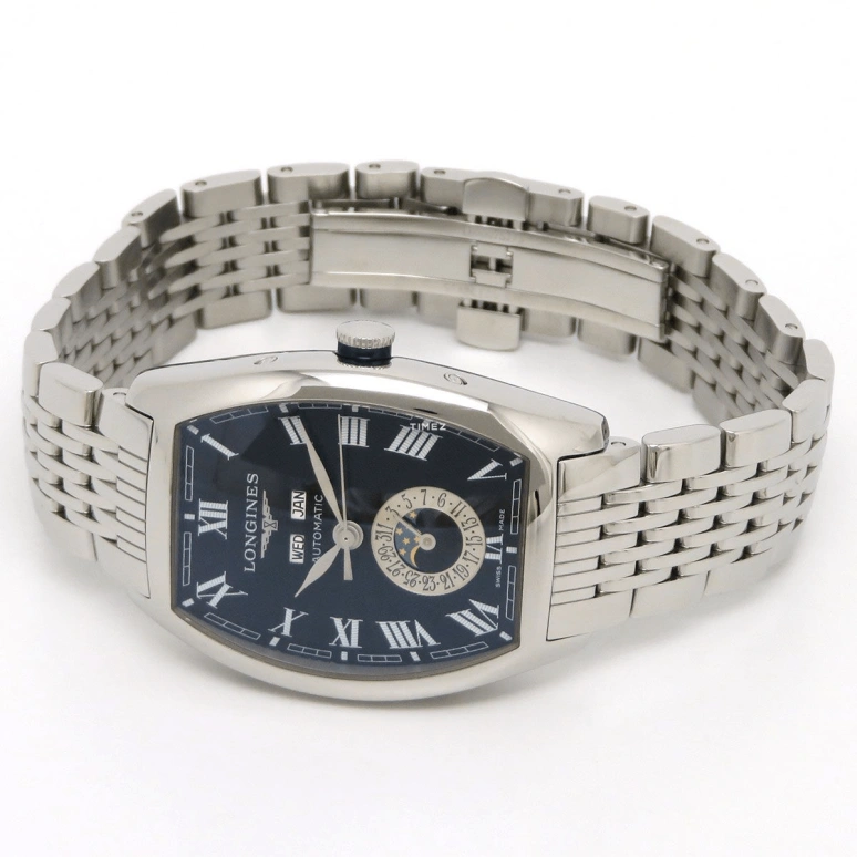 Longines,Evidenza 33.10mm,33.10mm,Stainless Steel,Black,Automatic,Moonphase,Month,Date,Day,42hours,In-house Caliber,L2,L2.671.4.58.6