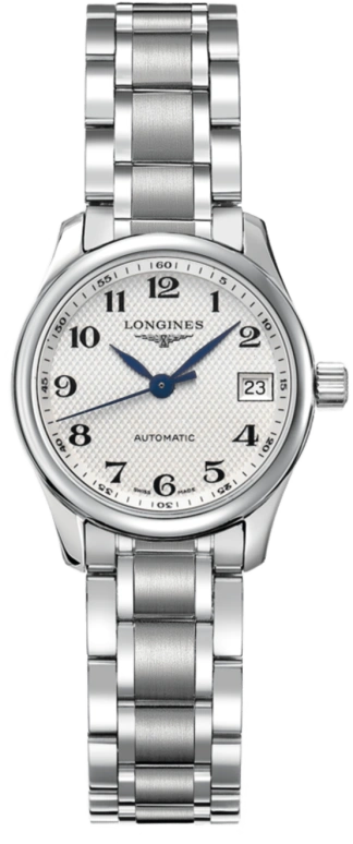 Longines,Master 25.50mm,25.50mm,Stainless Steel,Beige,Automatic,Date,40hours,L2,L2.128.4.78.6