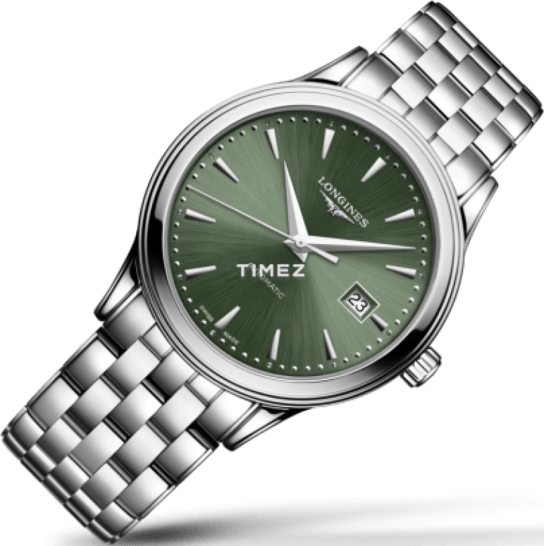 Longines,Flagship 40mm,40mm,Stainless Steel,Green,Automatic,Day,72hours,L4,L4.984.4.02.6