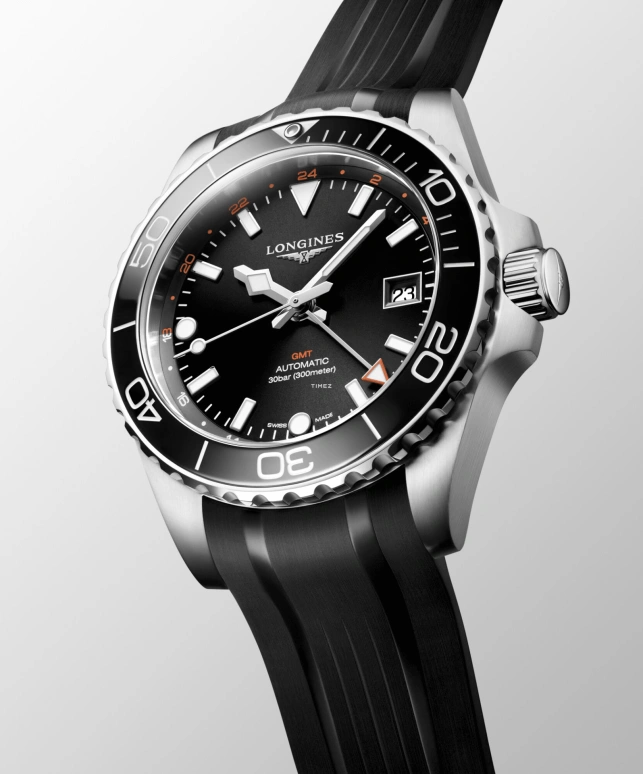 Longines,Sport 41mm,41mm,Stainless Steel,Black,Automatic,Day,Dule Time,L3,L3.790.4.56.9