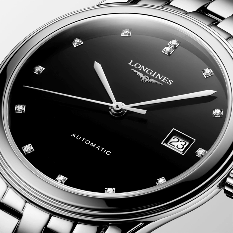 Longines,Heritage Classic 38.50mm,38.50mm,Stainless Steel,Black,Automatic,Day,65hours,L4,L4.974.4.57.6