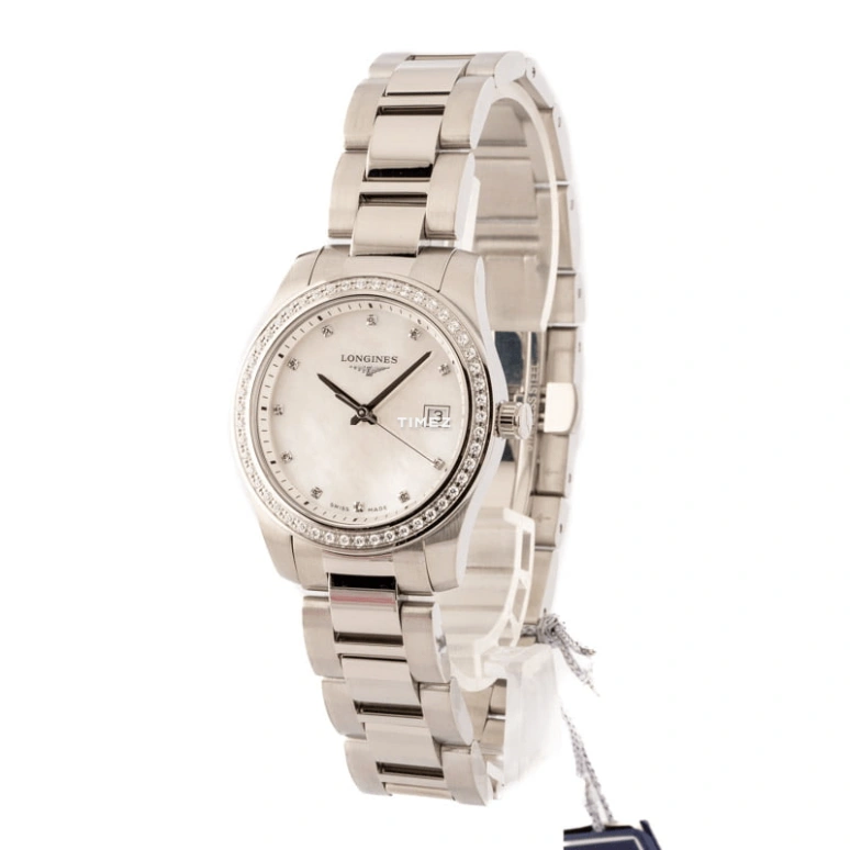 Longines,Conquest 36mm,36mm,Stainless Steel,White,Quartz,Day,26280hours,L3,L3.400.0.87.6