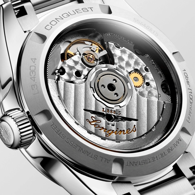 Longines,Conquest 34mm,34mm,Stainless Steel,White,Automatic,Day,72hours,L3,L3.430.4.87.6