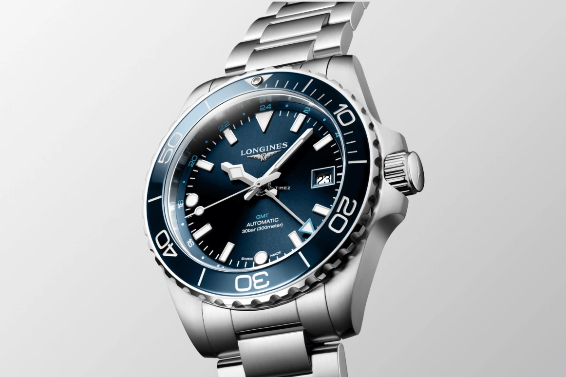 Longines,HydroConquest 41mm,41mm,Stainless Steel,Blue,Automatic,Day,Dule Time,L3,L3.790.4.96.6