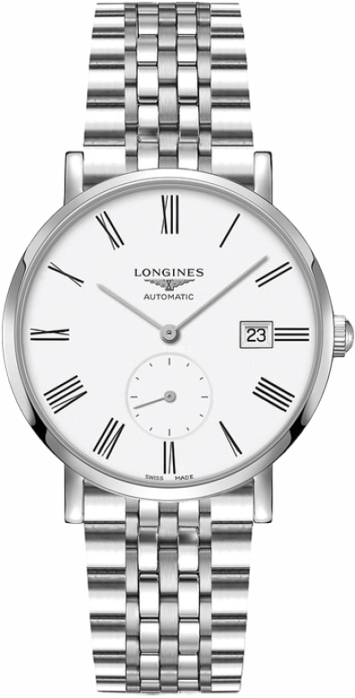 Longines,Elegant 39mm,39mm,Stainless Steel,White,Automatic,72hours,In-house Caliber,L4,L4.812.4.11.6