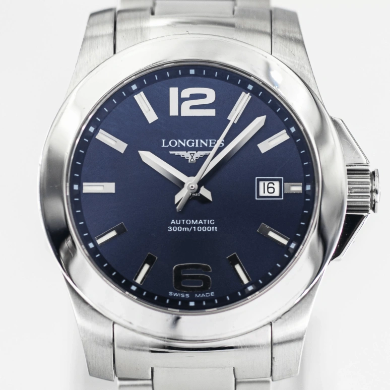 Longines,Conquest 41mm,41mm,Stainless Steel,Blue,Automatic,Day,38hours,L3,L3.658.4.96.6