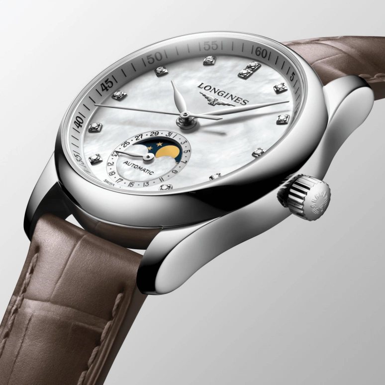 Longines,Master 34mm,34mm,Stainless Steel,White,Automatic,Moonphase,Date,L2,L2.409.4.87.4