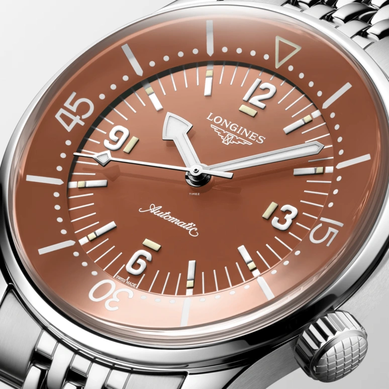 Longines,Legend Diver 39mm,39mm,Stainless Steel,Salmon,Automatic,Anti-magnetic,72hours,L3,L3.764.4.96.6