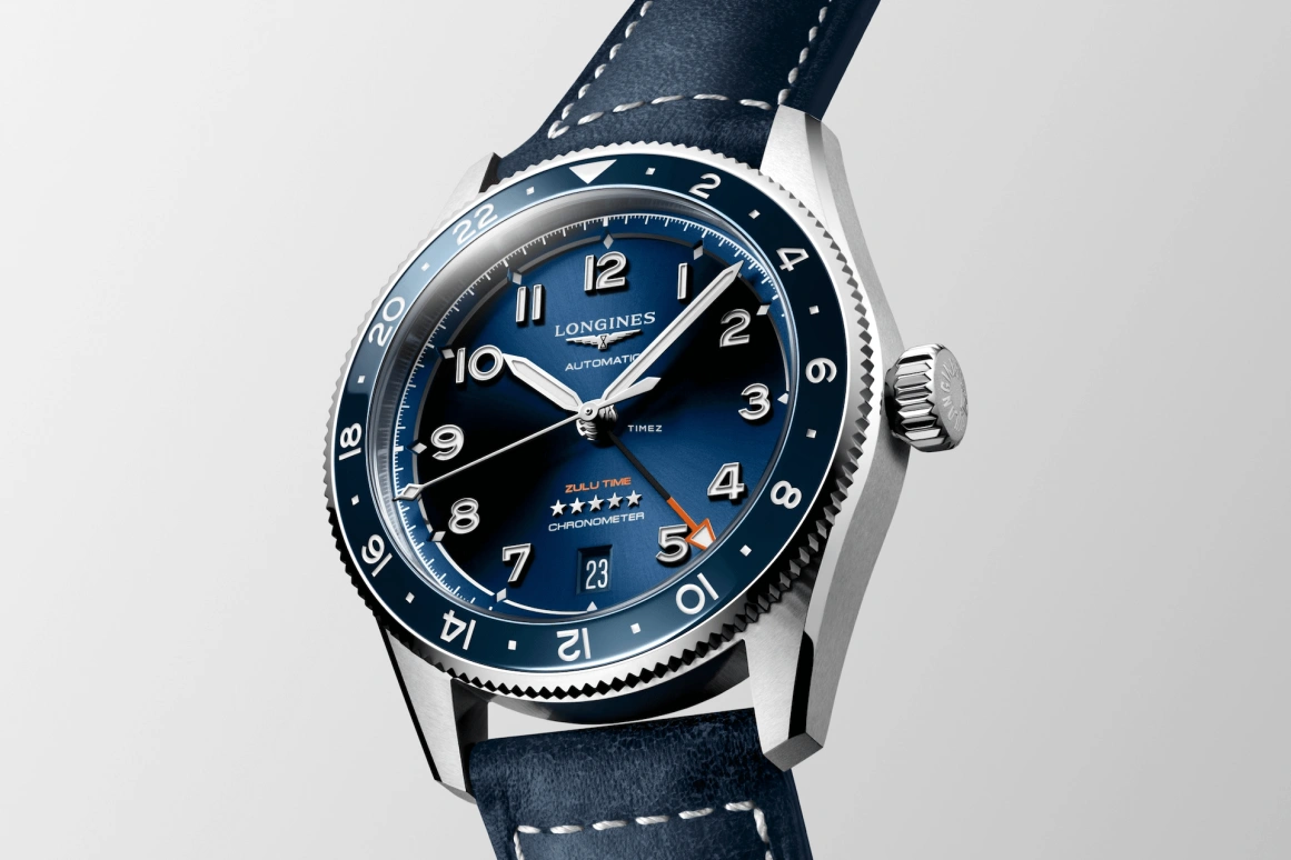 Longines,Spirit 39mm,39mm,Stainless Steel,Blue,Automatic,Day,Sapphire,Crystal Glass,L3,L3.802.4.93.2 