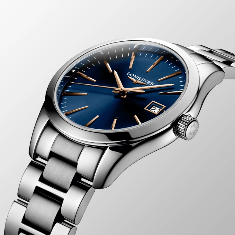 Longines,Conquest Classic 34mm,34mm,Stainless Steel,Blue,Quartz,Date,26280hours,L2,L2.386.4.92.6