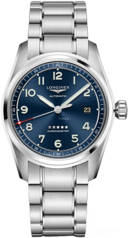 Longines,Spirit 40mm,40mm,Stainless Steel,Blue,Automatic,Date,64hours,L3,L3.810.4.93.9