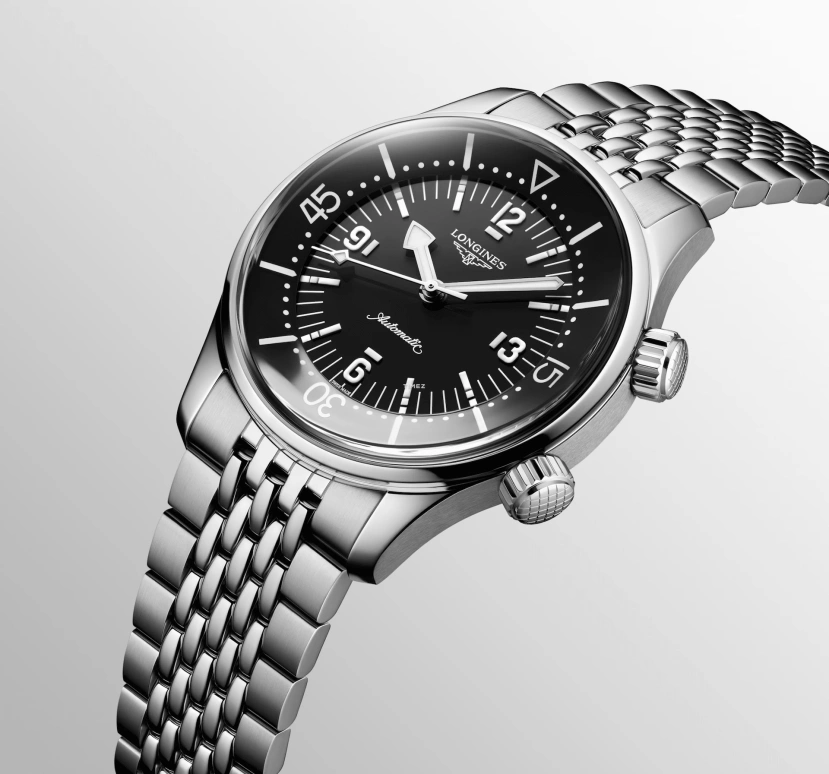 Longines,Legend Diver 39mm,39mm,Stainless Steel,Black,Automatic,72hours,In-house Caliber,L3,L3.764.4.50.6