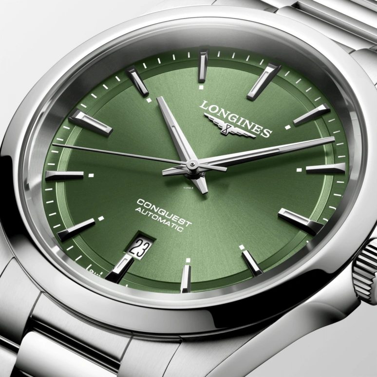 Longines,Conquest 41mm,41mm,Stainless Steel,Green,Automatic,Day,72hours,L3,L3.830.4.02.6