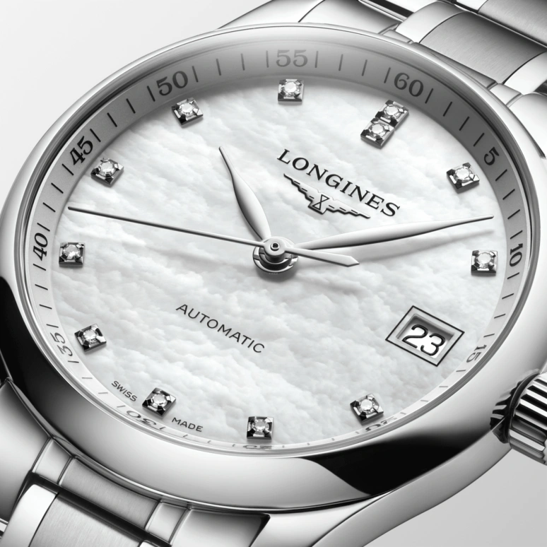 Longines,Master 34mm,34mm,Stainless Steel,White,Automatic,Day,64hours,L2,L2.357.4.87.6