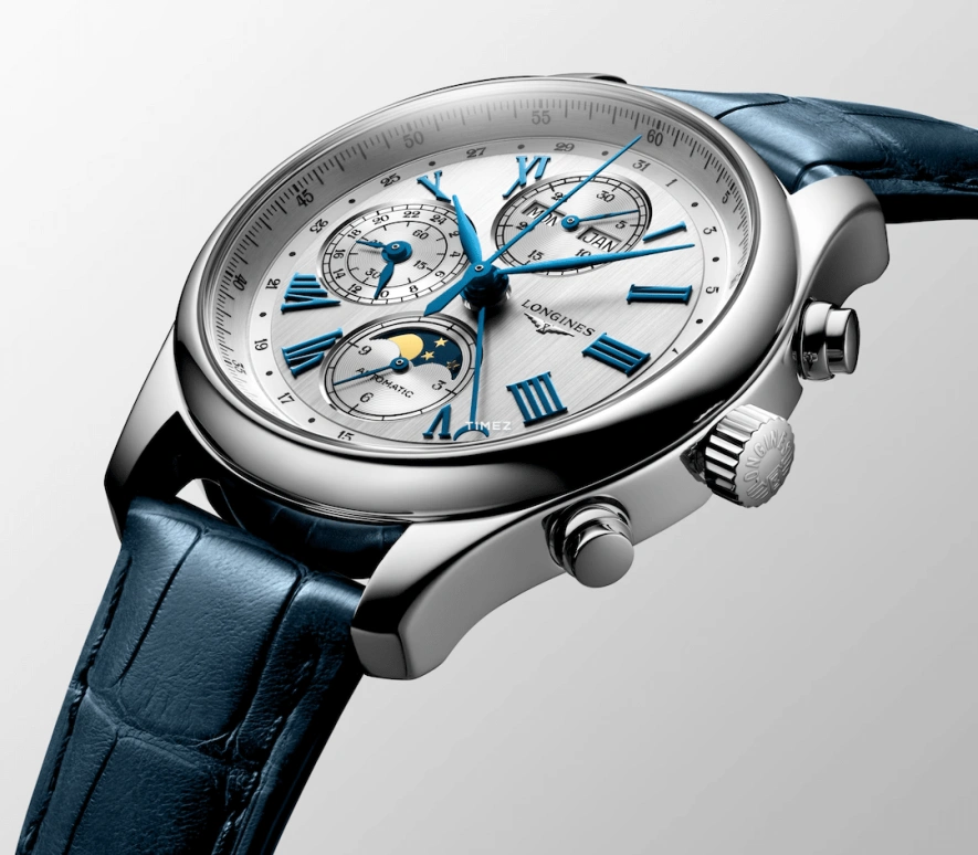 Longines,Master 42mm,42mm,Stainless Steel,Silver,Automatic,Chronograph,Moonphase,Month,Date,66hours,In-house Caliber,L2,L2.773.4.71.2
