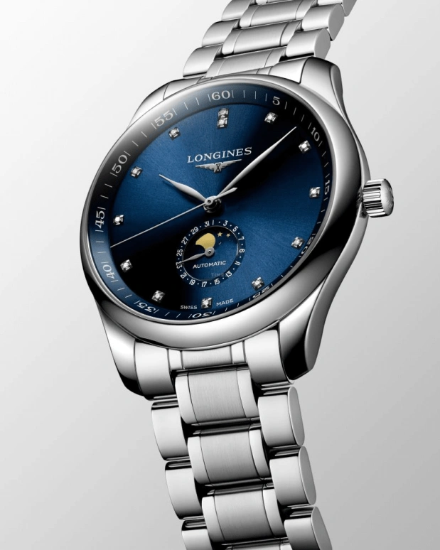 Longines,Master 42mm,42mm,Stainless Steel,Blue,Automatic,Moonphase,Date,L2,L2.919.4.97.6