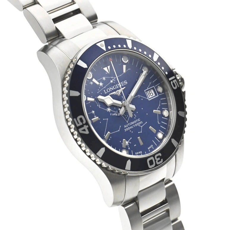 Longines,HydroConquest 39mm,39mm,Stainless Steel,Blue,Automatic,Day,38hours,L3,L3.675.4.96.6
