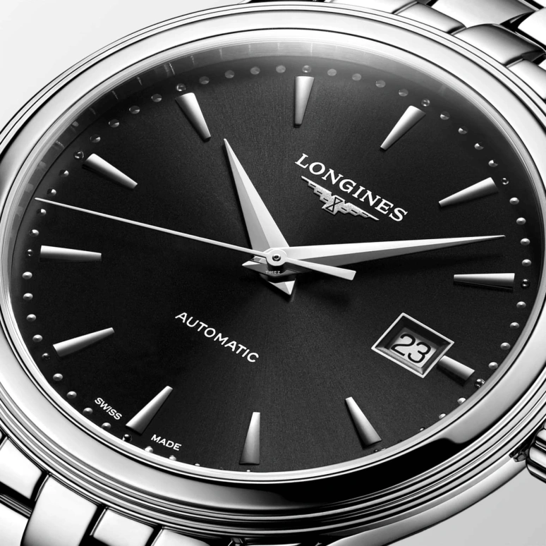 Longines,Flagship 40mm,40mm,Stainless Steel,Black,Automatic,Day,64hours,L4,L4.984.4.59.6