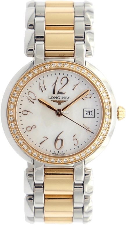 Longines,PrimaLuna 30mm,30mm,Pink Gold,Stainless Steel,White,Quartz,Day,26280hours,L8,L8.112.5.88.6