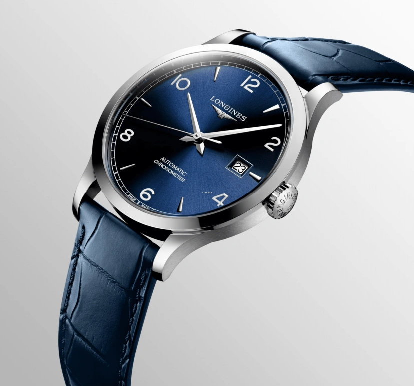 Longines,Record 40mm,40mm,Stainless Steel,Blue,Automatic,Day,64hours,L2,L2.821.4.96.4